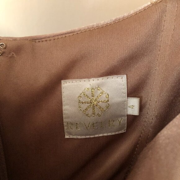 Revelry Skye Velvet Maxi Slip Dress Gold Champagne Size 4 - Picture 7 of 7